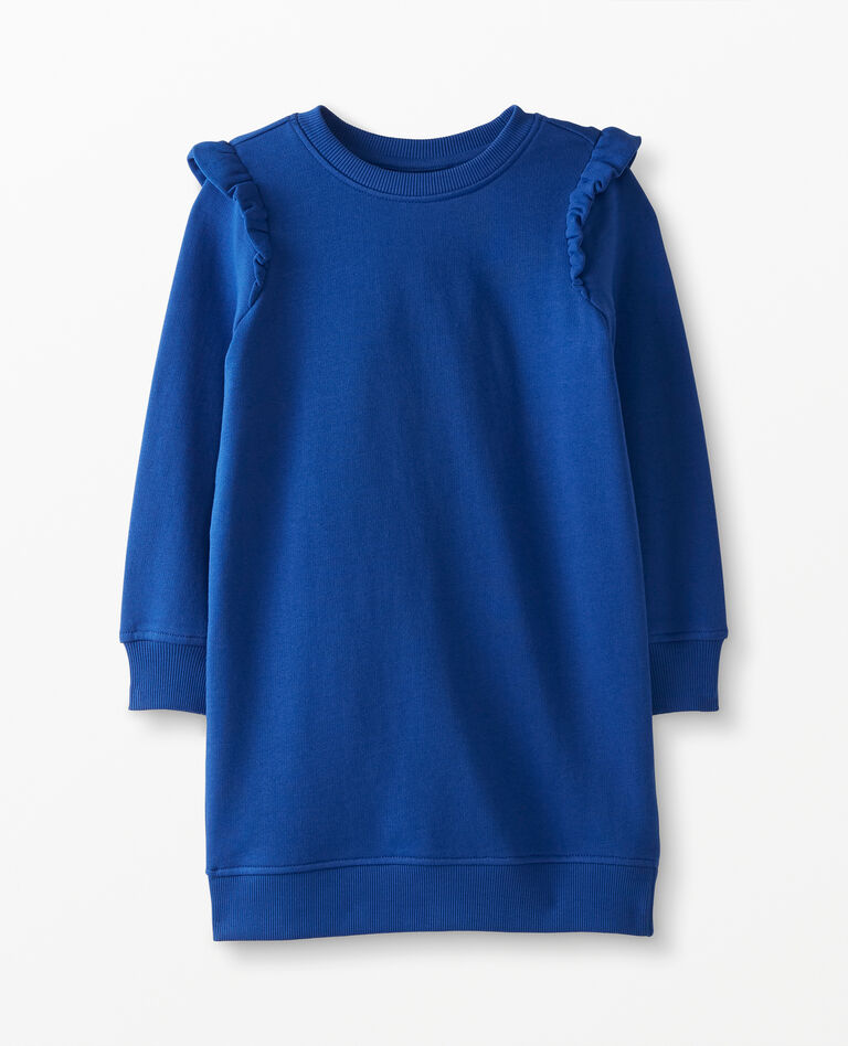 BNWOT Ex Hanna Andersson Loved Dress in French Terry Baltic Blue 4-14Yrs RRP £37